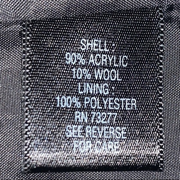 Apt. 9 size M burgundy & black plaid button up lined long sleeve wool blend coat - Picture 11 of 16